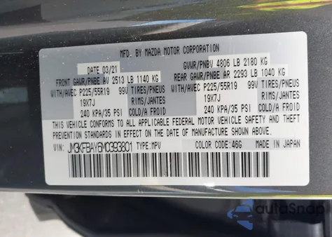 2021 Mazda Cx-5 Grand Touring Reserve из США, поврежденный, VIN JM3KFBAY6M0393801